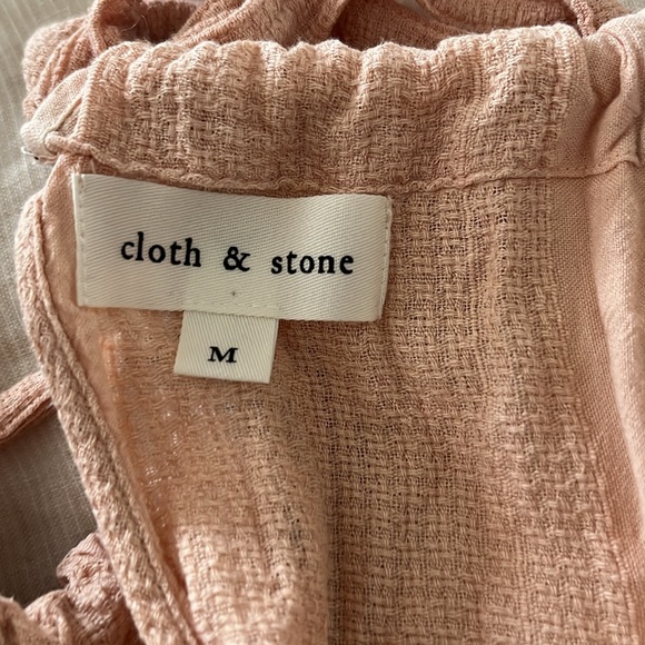 Anthropologie Cloth and Stone Halter Midi Dress in Maize Blush Pink Stripe - Picture 5 of 8